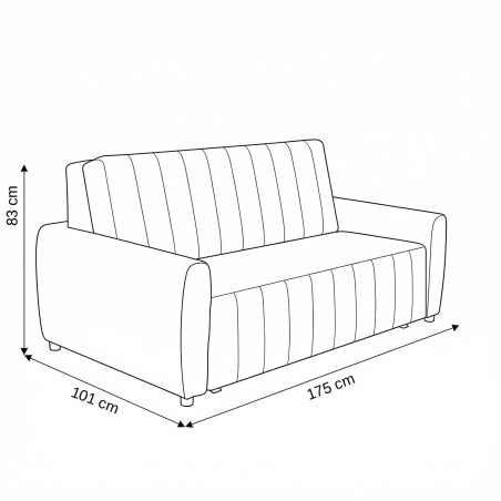 Canapea Extensibila Rimini, 2 Locuri, Lada Depozitare, Maro, 175 Cm-01