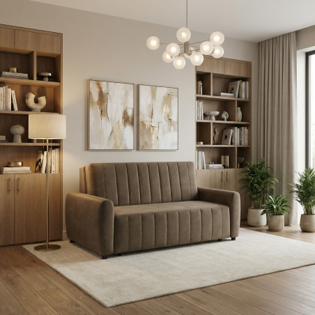 Canapea Extensibila Rimini, 2 Locuri, Lada Depozitare, Maro, 175 Cm-01