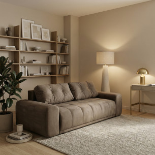 Canapea Extensibila Cu Lada Depozitare Dreamer Fancy, Maro, 260 x 110 x 100 Cm