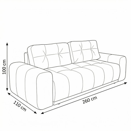 Canapea Extensibila Cu Lada Depozitare Dreamer, Albastru, 260 x 110 x 100 Cm-01