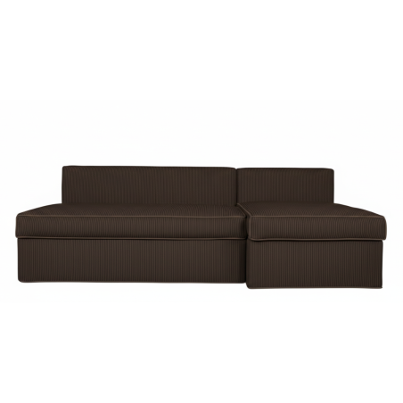 Coltar Extensibil Cu Lada New Modulo, Interschimbabil Stanga/Dreapta,Maro, Catifea raiata, 220 x 80 x 155 Cm-01