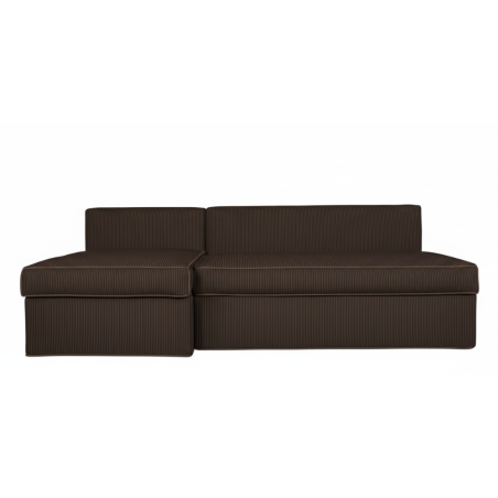 Coltar Extensibil Cu Lada New Modulo, Interschimbabil Stanga/Dreapta,Maro, Catifea raiata, 220 x 80 x 155 Cm-01