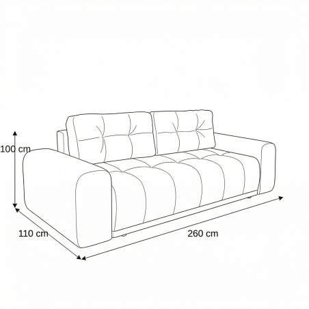Canapea Extensibila Cu Lada Depozitare Dreamer, Verde, 260 x 110 x 100 Cm-01