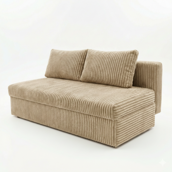 Canapea Extensibila Milo, 3 Locuri, Lada Depozitare, Grej