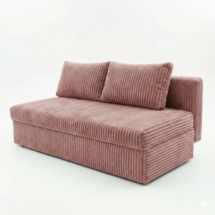 Canapea Extensibila Milo, 3 Locuri, Lada Depozitare, Roz