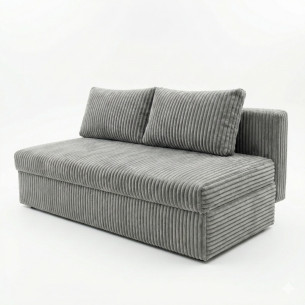 Canapea Extensibila Milo, 3 Locuri, Lada Depozitare, Gri