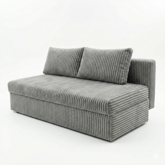 Canapea Extensibila Milo, 3 Locuri, Lada Depozitare, Gri