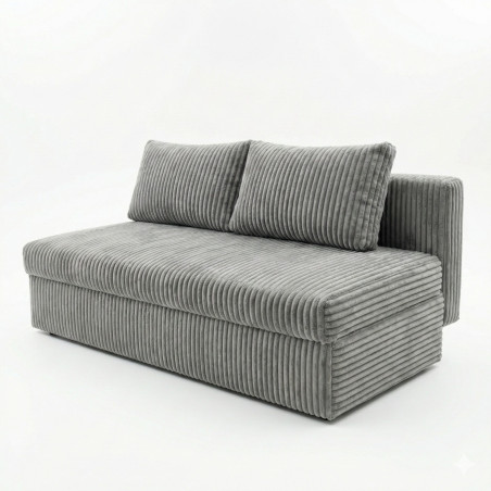 Canapea Extensibila Milo, 3 Locuri, Lada Depozitare, Gri-01