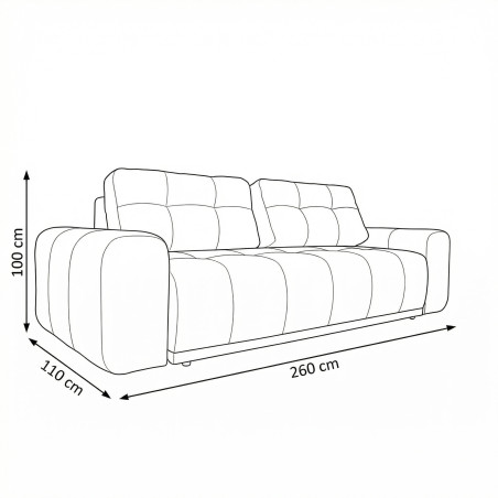 Canapea Extensibila Cu Lada Depozitare Dreamer, Albastru Inchis, 260 x 110 x 100 Cm-01
