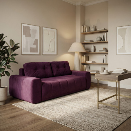 Canapea Extensibila Cu Lada Depozitare Dreamer, Visiniu, 260 x 110 x 100 Cm-01