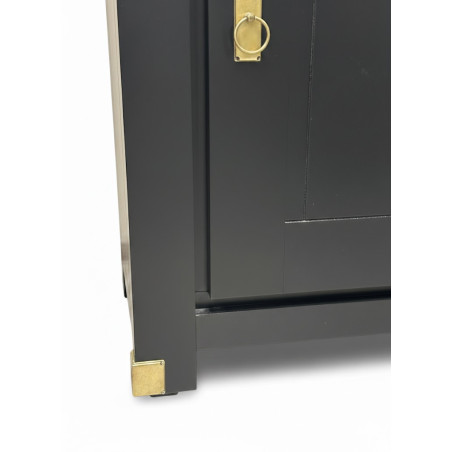 Comoda Cu 1 Usa Si 1 Sertar Saint Tropez Negru, Vopsit, 77.8 Cm-01