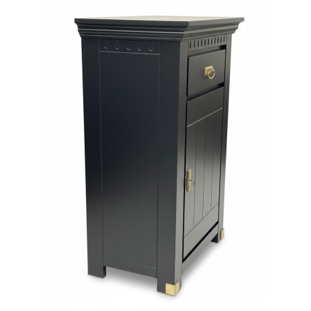 Comoda Cu 1 Usa Si 1 Sertar Saint Tropez Negru, Vopsit, 77.8 Cm-01