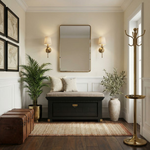 Comoda Pantofi Saint Tropez Negru, Vopsit, 111 Cm