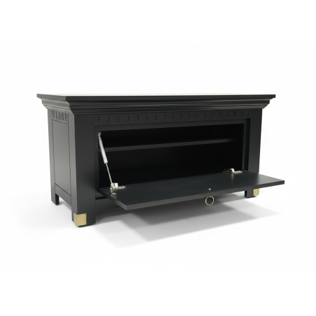 Comoda Pantofi Saint Tropez Negru, Vopsit, 111 Cm-01