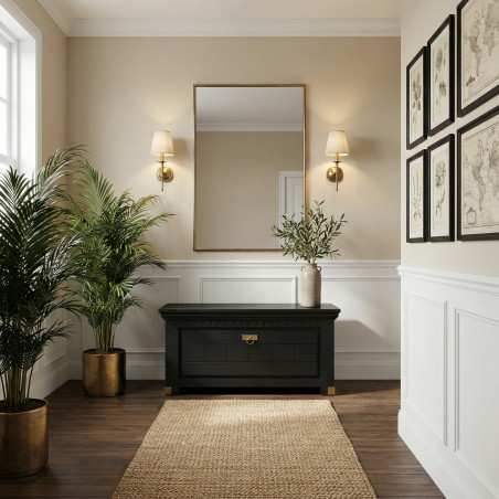 Comoda Pantofi Saint Tropez Negru, Vopsit, 111 Cm-01