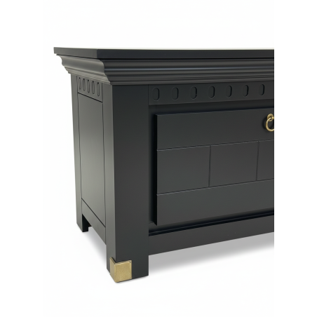 Comoda Pantofi Saint Tropez Negru, Vopsit, 111 Cm-01