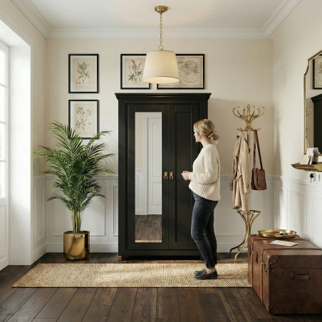 Dulap Cu 2 Usi Saint Tropez Negru, Vopsit 70Cm-01