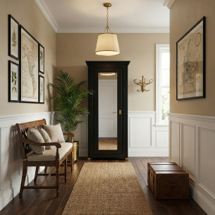 Dulap Cu 1 Usa Saint Tropez Negru, Vopsit 77.8 Cm