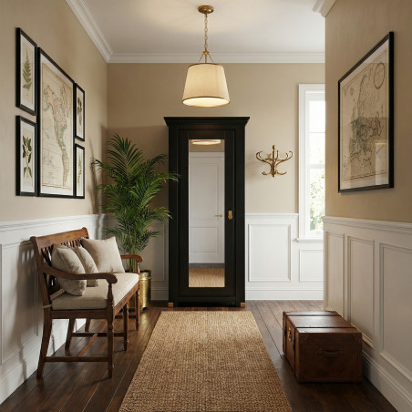 Dulap Cu 1 Usa Saint Tropez Negru, Vopsit 77.8 Cm-01