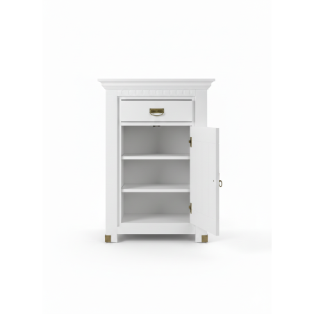 Comoda Cu 1 Usa Si 1 Sertar Saint Tropez Alb, Vopsit, 77.8 Cm-01