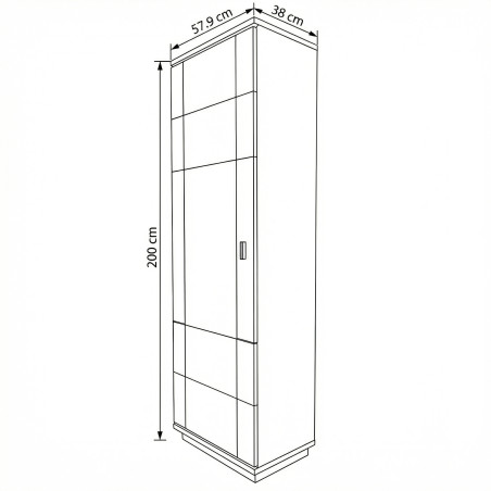 Dulap Hol 1 Usa Zenith, Furnir Stejar, 57.9 Cm-01
