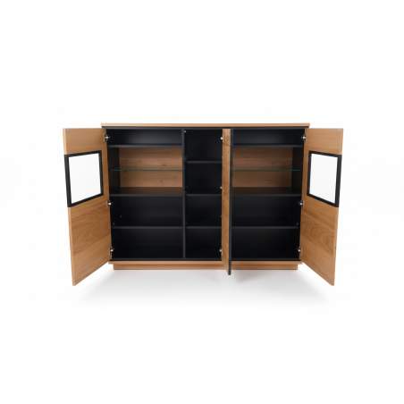 Comoda Bar Cu 3 Usi Zenith, Furniruit Stejar, 148 Cm-01