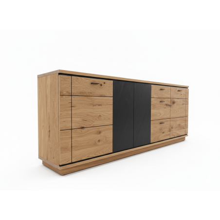 Bufet 4 Usi Si 3 Sertare Zenith, Stejar Furniruit, 227.5 Cm-01