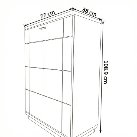 Comoda Hol 2 Usi Si 1  Sertar Zenith, Stejar Furniruit, 77 Cm-01