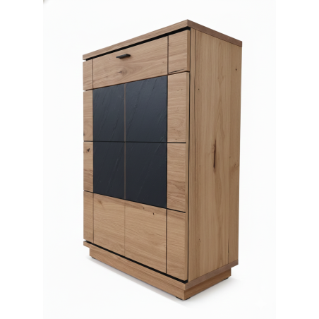 Comoda Hol 2 Usi Si 1  Sertar Zenith, Stejar Furniruit, 77 Cm-01