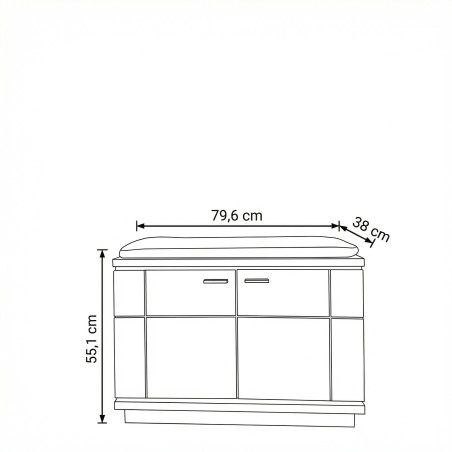 Comoda Hol 2 Usi Zenith, Stejar Furniruit, 79.6 Cm-01