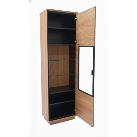 Vitrina Cu 1 Usa Stanga Zenith, Furniruit Stejar, 57.9 Cm-01