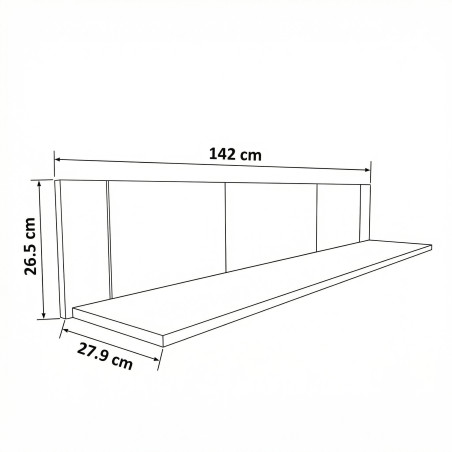 Polita Zenith, Furniruit Stejar, 145 Cm-01