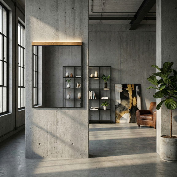 Rama Oglinda Zenith, Stejar Furniruit, 75 Cm