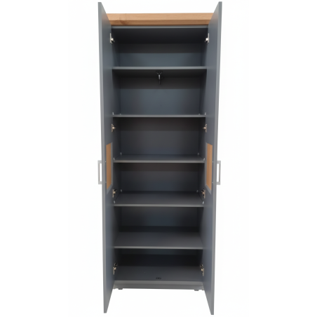 Dulap 2 Usi Alpina Graphit Matt, Vopsit Gri, Furniruit, 75 Cm-01