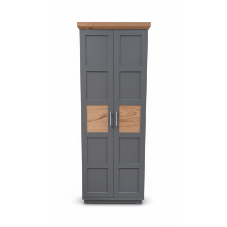 Dulap 2 Usi Alpina Graphit Matt, Vopsit Gri, Furniruit, 75 Cm-01