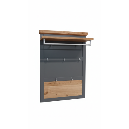 Cuier Lat Cu Polita Alpina Graphit Matt, Vopsit Alb, Furniruit, 86 Cm-01