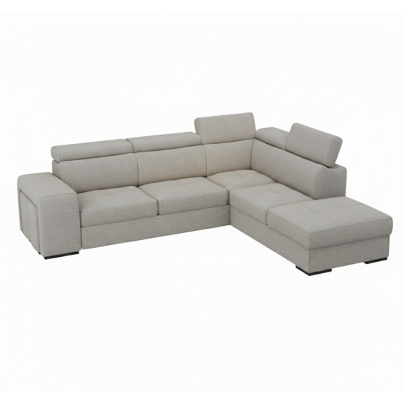 Coltar Extensibil Ventotene Angolo, 5 Locuri, Lada Depozitare, Gri, 264 Cm