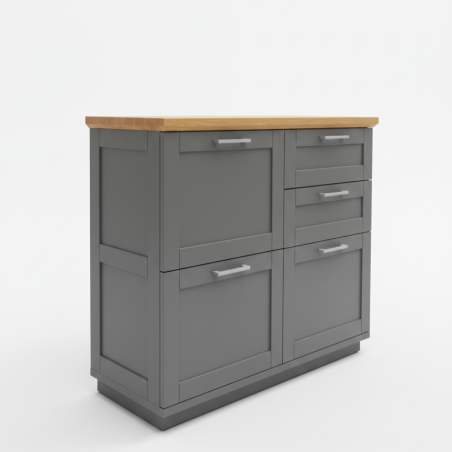 Pantofar 3 Usi Si 2 Sertare Alpina Graphit Matt, Vopsit Gri, Furniruit, 111.7 Cm-01