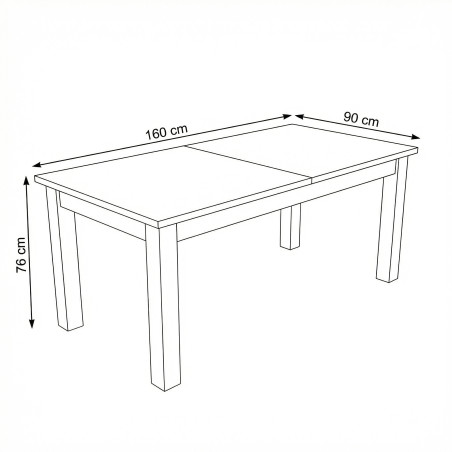 Masa Extensibila Alpina Graphit Matt, Vopsit Gri, Furniruit, 160/215 x 90 x 77 Cm-01