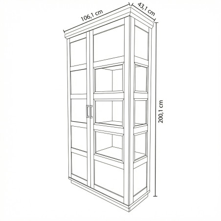 Vitrina Cu 1 Usa Si 1 Sertar Alpina Graphit Matt, Furniruit, Vopsit, Gri Si Natur, 105 Cm-01