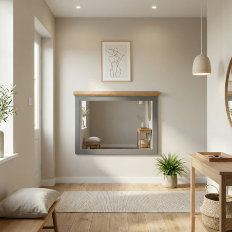 Rama Oglinda Alpina Graphit Matt, Vopsit Gri, Furniruit, 110 Cm-01