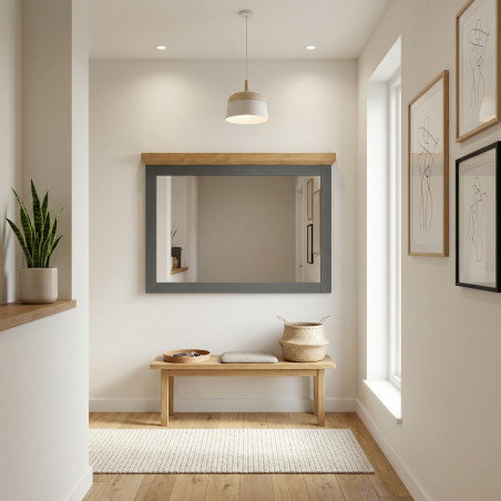 Rama Oglinda Alpina Graphit Matt, Vopsit Gri, Furniruit, 110 Cm-01