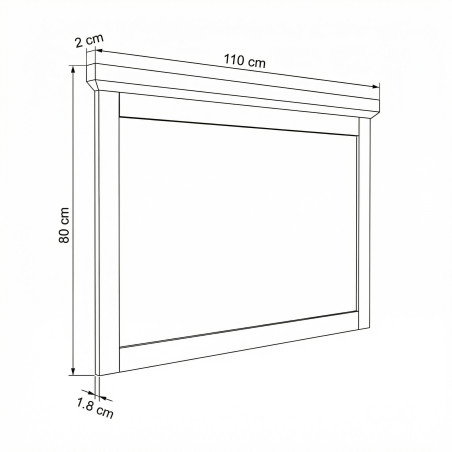 Rama Oglinda Alpina Graphit Matt, Vopsit Gri, Furniruit, 110 Cm-01