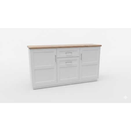 Bufet Cu 3 usi si 1 sertar Dining Alpina, Alb Si Natur 166 Cm-01