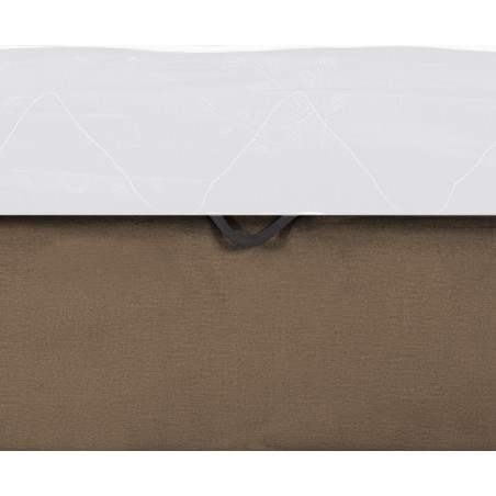 Pat Tapitat Ravel Junior, Dimensiune Saltea 90 x 200 Cm, Cu Somiera Rabatabila Si Panou Stanga, Maro-01