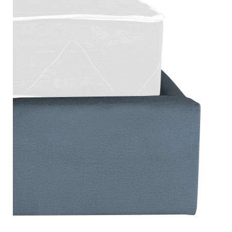 Pat Tapitat Ravel Junior, Dimensiune Saltea 90 x 200 Cm, Somiera Rabatabila Si Panou Stanga, Albastru-01