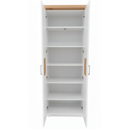 Dulap 2 Usi Alpina, Vopsit Alb, Furniruit, 75 Cm-01