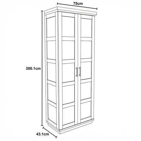 Dulap 2 Usi Alpina, Vopsit Alb, Furniruit, 75 Cm-01