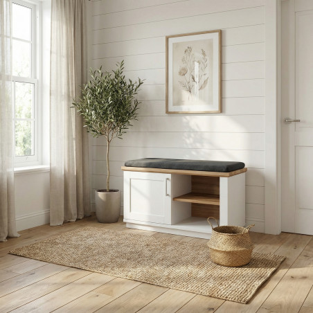 Pantofar 1 Usa Si 1 Nisa Alpina, Vopsit Alb , Furniruit, 91 Cm-01