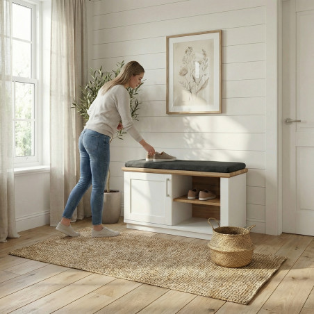 Pantofar 1 Usa Si 1 Nisa Alpina, Vopsit Alb , Furniruit, 91 Cm-01